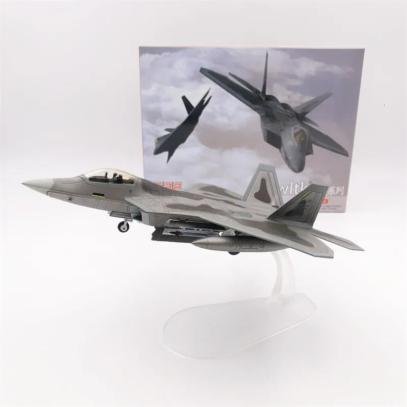 Aircraft Modle WLTK DIECAST Metal Płaszczyzna zabawka w skali 1/100 Model Toys Lockheed F-22 F22 Raptor Fighter USA Air Force 230725