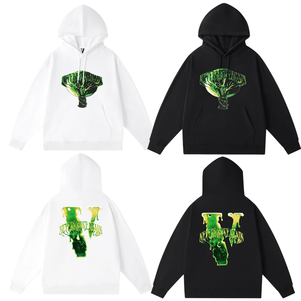 Vlone Hoodie Mens Tasarımcı Hoodies Friends Mektup Baskı Tees Big V Erkek Kadın Kısa Kollu Hip Hop Stil Siyah Beyaz Turuncu Tshirts Vlone Tees S-3XL Mavi