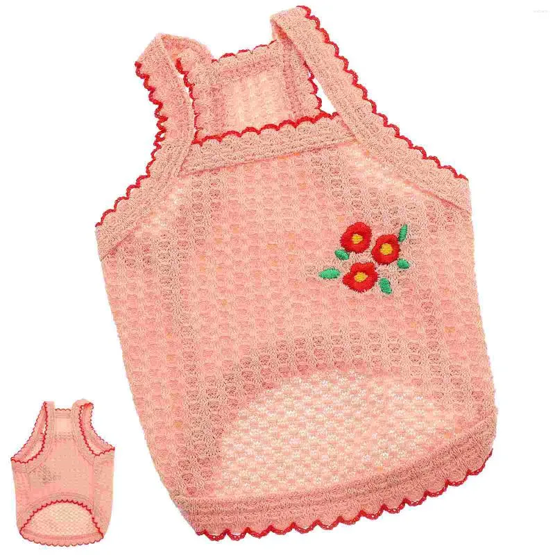 Trasportino per cani Xs camicetta rosa gilet sottile per animali domestici decorare cotone poliestere abbigliamento estivo vestiti costume da festa all'aperto