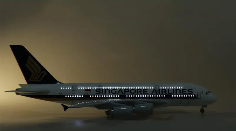1/160 Scale Diecast Plastic Resin Airbus A380 Singapore