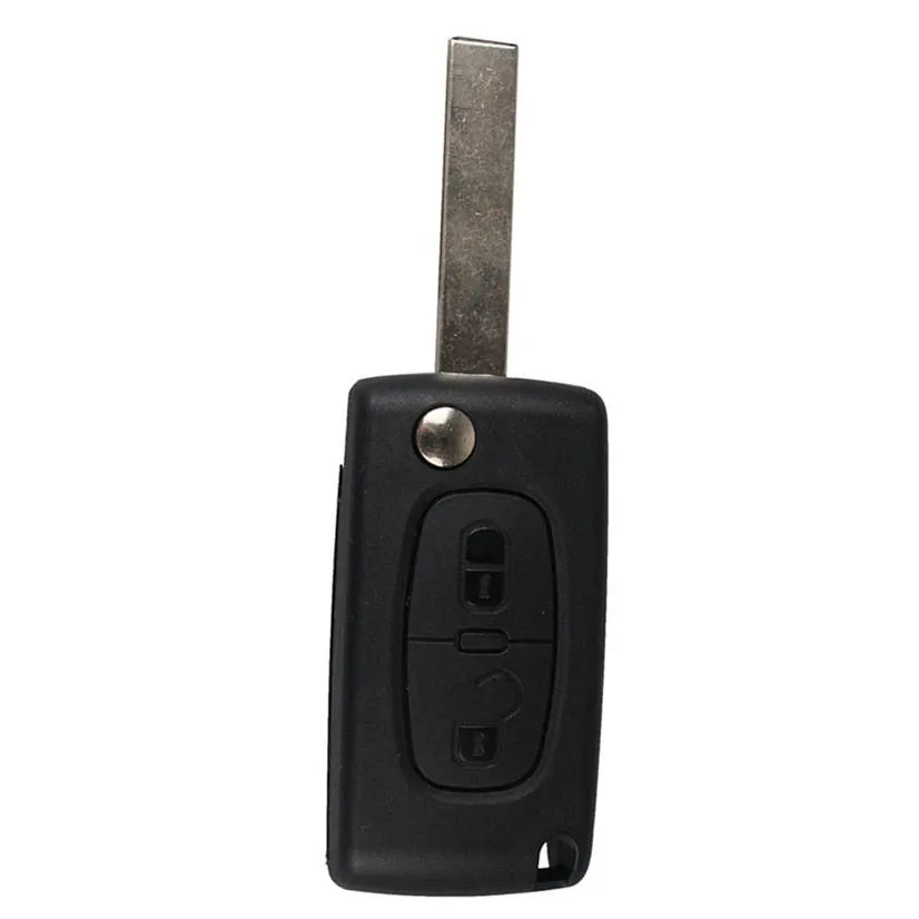 2 Button Folding Key Shell Remote Key Fob Case For PEUGEOT 207 307 307S 308 407 607 Tire Pressure Alarm car-styling199R