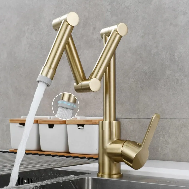 3ウェイキッチン蛇口 折りたたみ式 内側ウィンドウ つや消しキッチンシンクミキサー蛇口 3ウェイ真鍮 360°回転シンク蛇口-つや消 3Way  キッチン蛇口 浄水器付き 360度回転 3イン1 シンク用ミキサータップ つや消しニッケル仕上げ 飲料水やキッチンでの使用 シンクタップ ... 引き出し式キッチン蛇口 3ウェイ 真鍮 360°回転 3 in 1 キッチン浄水器蛇口 グレー(クロモ)