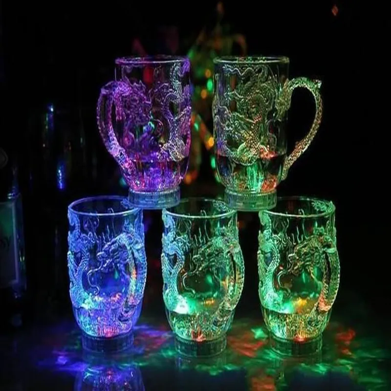 The Dragon LED Light Beer Mugs Colorful Luminous Wine And Water Cups ...