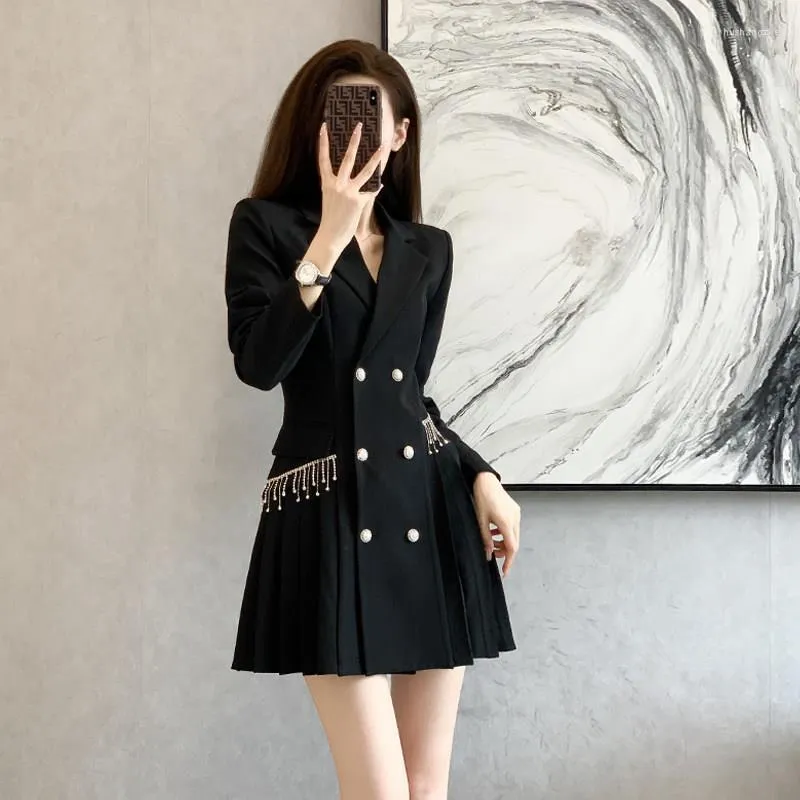 Women's Suits Blazer Women Coat Spring 2023 Suit Jacket Long Slim Autumn Wild Sleeve Female Jackets Black Fashion OAIRED