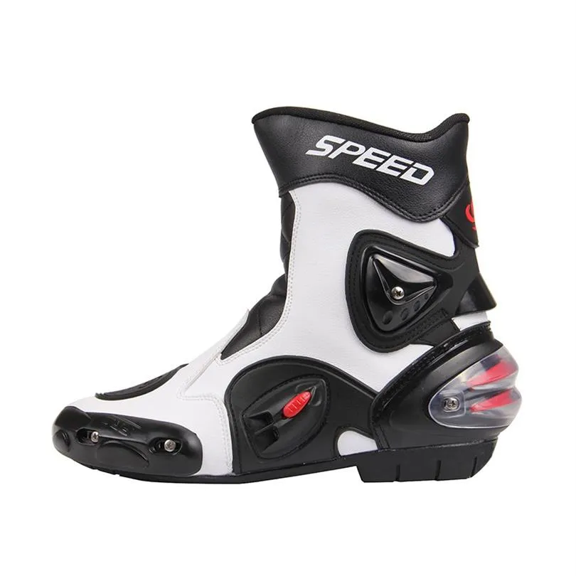 アンクルジョイント保護モーターサイクルブーツPro-Biker Speed Boots for Motorcyle Racing Motocross Boots Black Red White2557