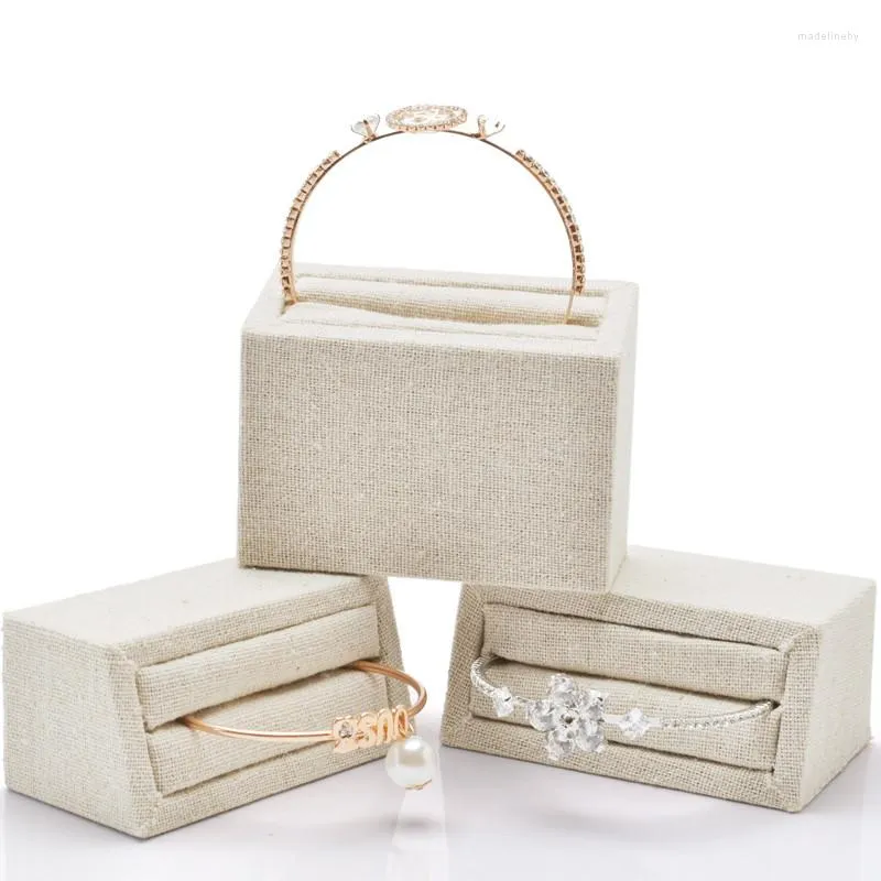 Jewelry Pouches Linen Insert Bangles Display Holder Ring Stand Bangle Showcase