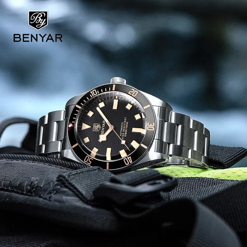 Other Watches BENYAR Mechanical Men s Wrist BB58 Automatic Sport Watch For Men 2023 Stainless Steel Waterproof Business Luminous Clock 230725