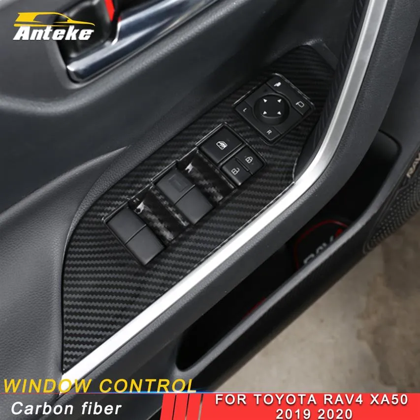 Toyota için RAV4 XA50 2019 2020 LHD RHD Araba Kapısı Pencere Kontrol Paneli Dekorasyon Trim Sticker İç Accessories261f
