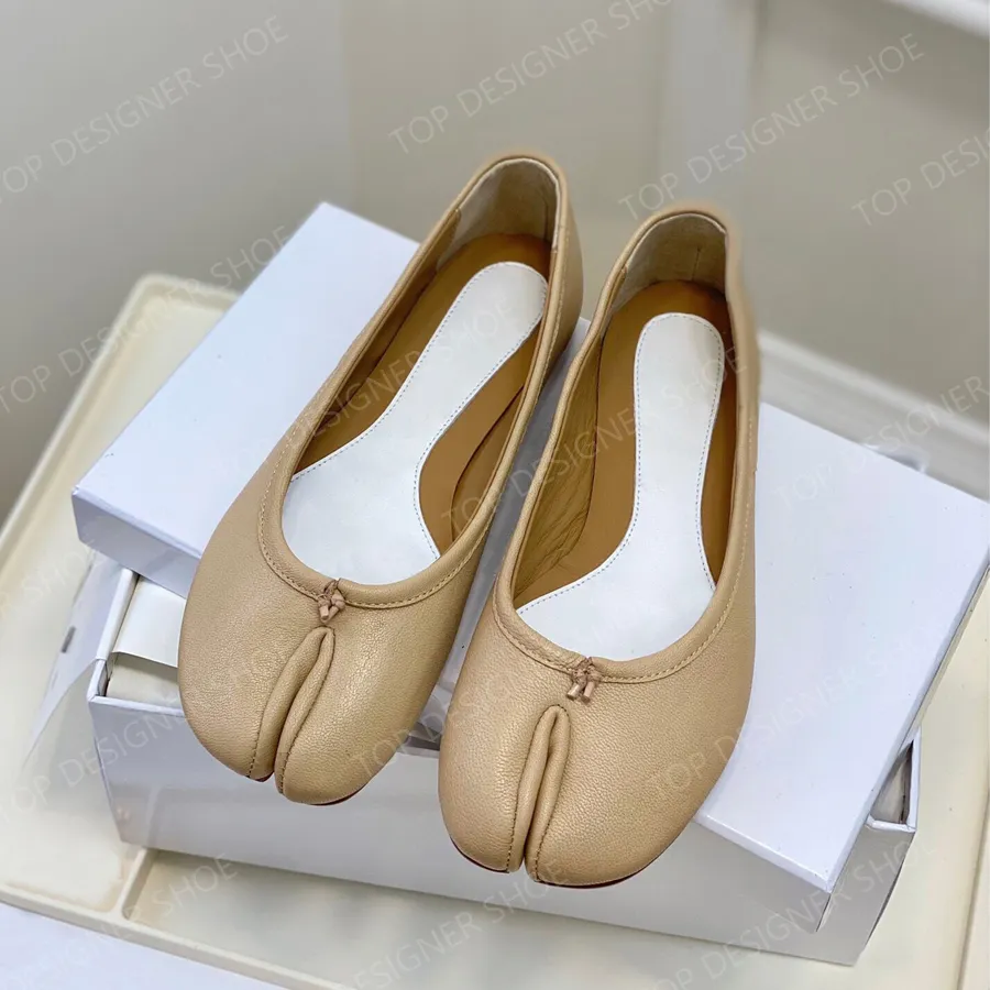 Luxury Designer Dress shoes Women's tabis Ballet sheepskin loafers women Fashion Leather Flat Casual Shoes Luxurybrand Office Outdoor Loafers 35-40