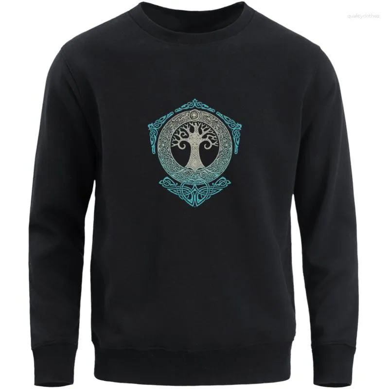 男子フーディーズレトロクラシックノルス神話Yggdrasil Life Mens Sweatshirt Crewneck PhoodieMen Sweatshirts Winter Pullover