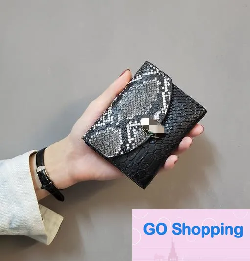 Patchwork Snake Pattern Wallet Small Wallet Women's Short European and American Ladies Wallet Fashion Tri-Fold Coin Purse Fashion