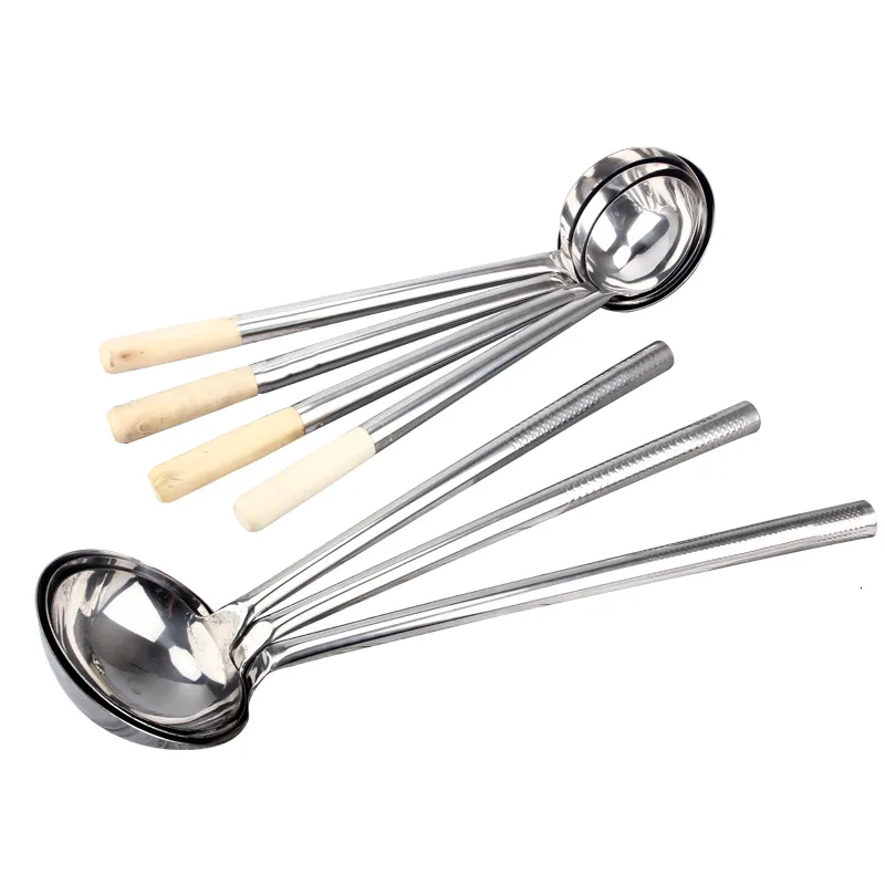 Przybory kuchenne Długie uchwyt łopatki Turner ze stali nierdzewnej szpatułki Turners Kitchen Cureware Tools zupa łyżka wok 230726