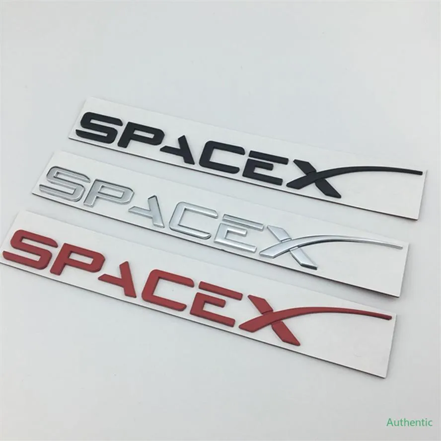 3D Metal Car Sticker Emblem For Tesla Model 3 S X Roadster Letter SpaceX Car Fender Side Stickers Car Trunk Sticker Auto Parts179B