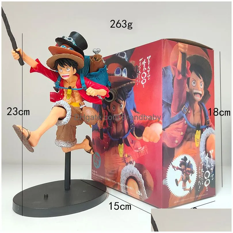 Nyhetsspel One Piece Figure Luffy Zoro Ace Sanji Sailors Stand Statue 16-26 CM Collection Series Christmas Gifts Model for Drop D Dhztz