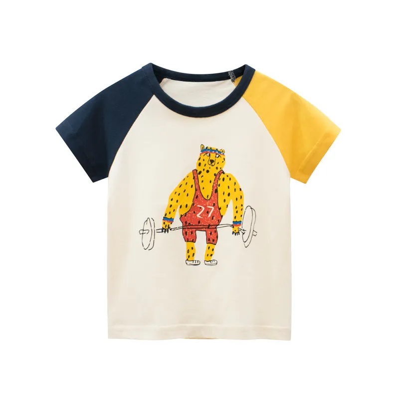 T-shirty 2-8t Toddler Kid Baby Boys Ubranie letnie bawełniane niemowlę krótkie rękawe T-koszulka moda urocza koszulka chłopców tshrit stroje 230725