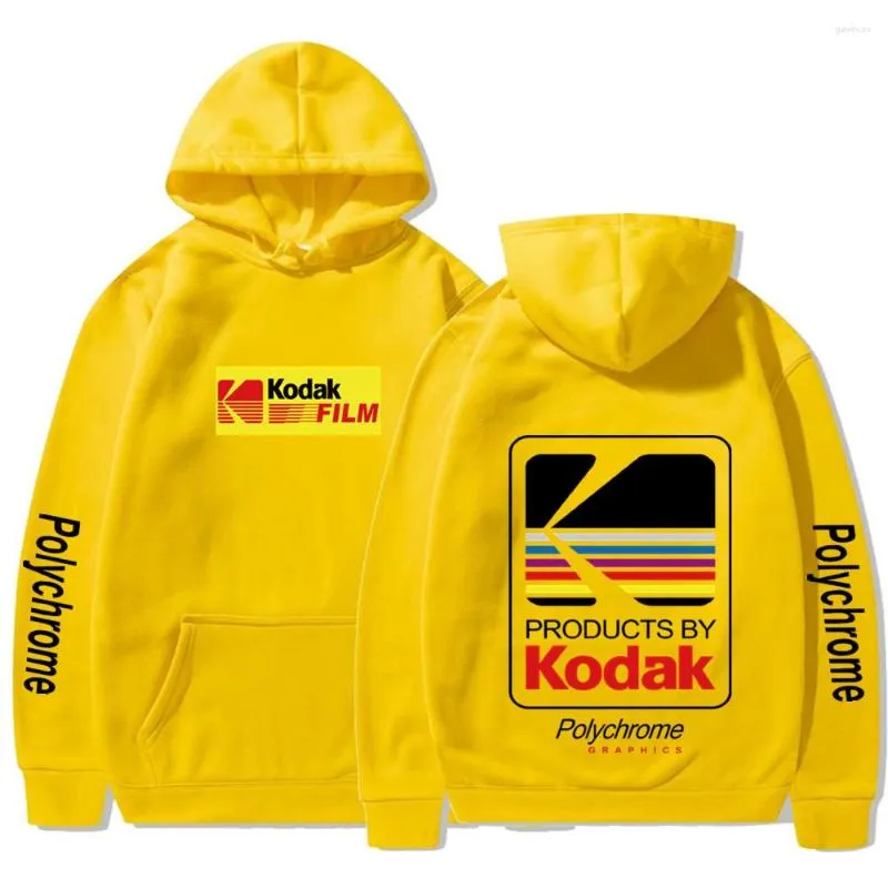 Herrtröjor modemärke män/kvinnor korea kodak tryckt vår hösten manlig casual hooded tröjor släpp pullover träning