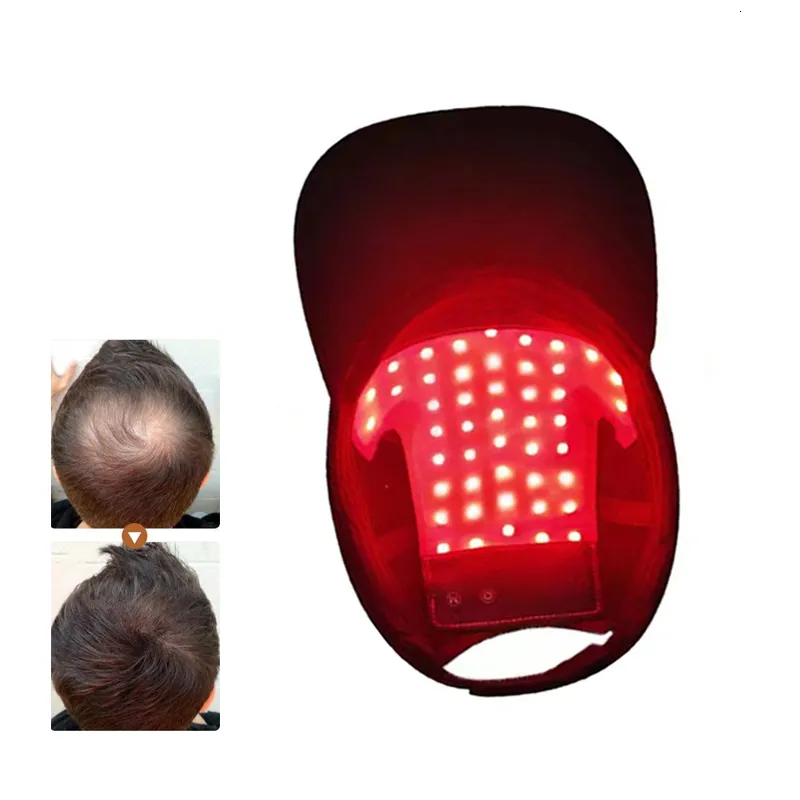 Huvudmassager Röd ljusterapi Hårtillväxt CAP LED Infraröd Anti -förlust Slappna av ångest Stress Relief Scalp Massage Rejuvenation Device 230725