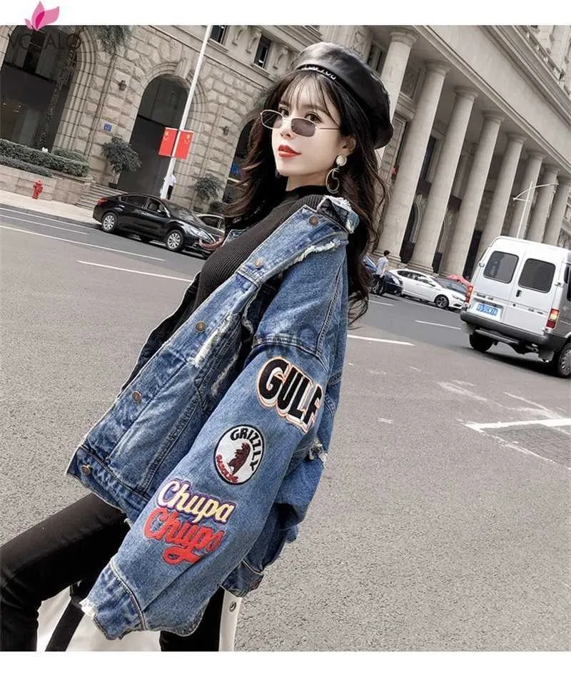 Loose jean shop jacket womens