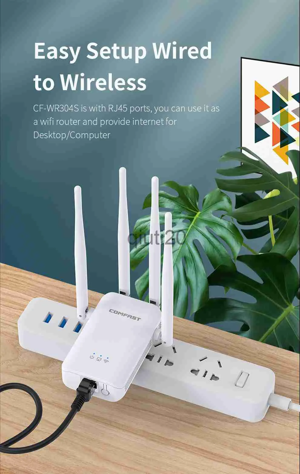  WiFi Range Extender Repeater, 300Mbps Wireless Router