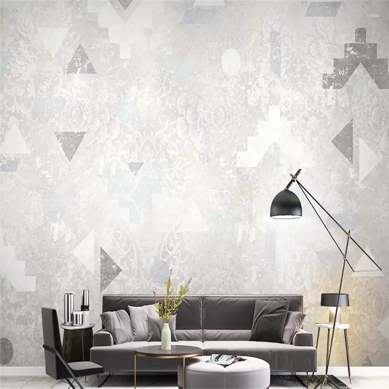 Wallpapers Decorative Wallpaper Series Vintage Flower Patterns Abstract Geometric TV Background Wall Painting