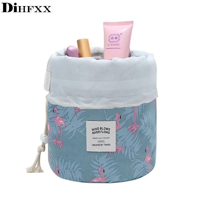 DIHFXX Vrouwen Lazy Trekkoord Cosmetische Tas Mode Reizen Make-up Tas Organizer Make-up Case Opbergtas Toilettas Beauty Kit