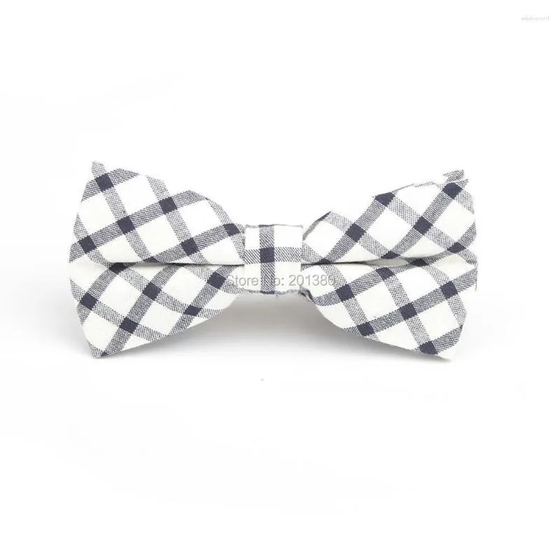 Bow Ties Hooyi bawełniana krawat moda dla mężczyzn Bowtie Plaid Gravata krawat Cravate Butterfly Party Party Wedding