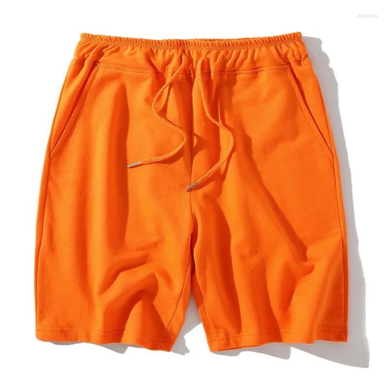Shorts pour hommes hommes été Orange plage lâche décontracté coton Jogging hommes femmes taille élastique gymnastique exercice course vêtements de sport