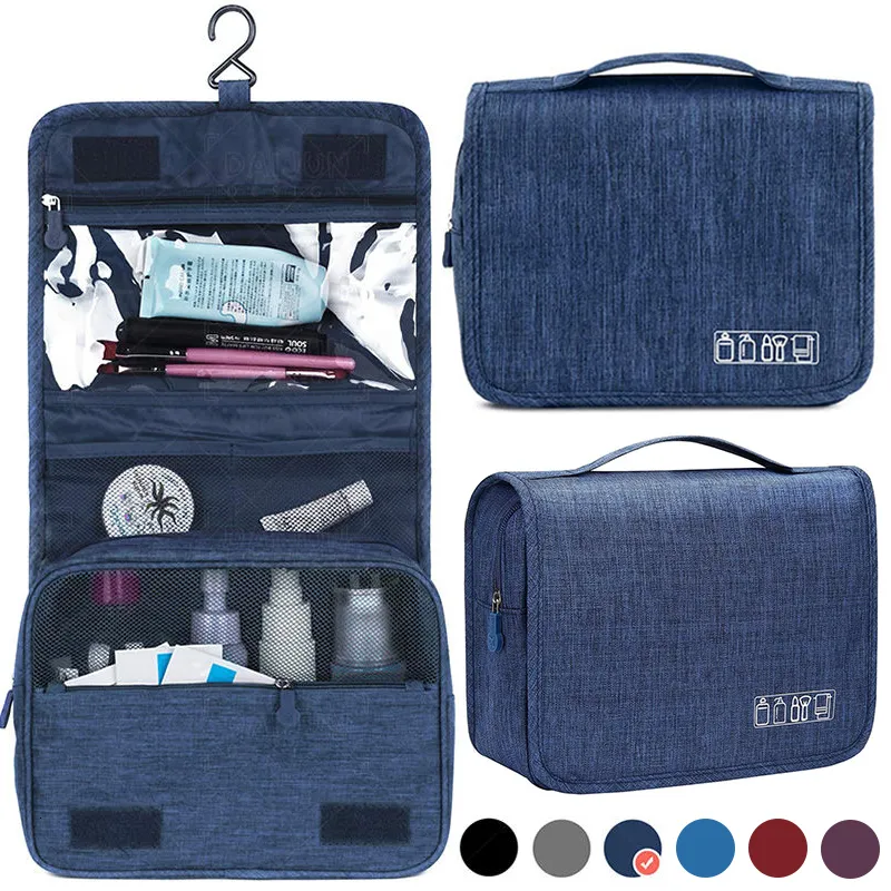 Custodie per cosmetici Custodie per trucco da donna impermeabili Capacità di borsa pieghevole di alta qualità Articoli da toeletta da viaggio Organizer Hanging Storage 230725