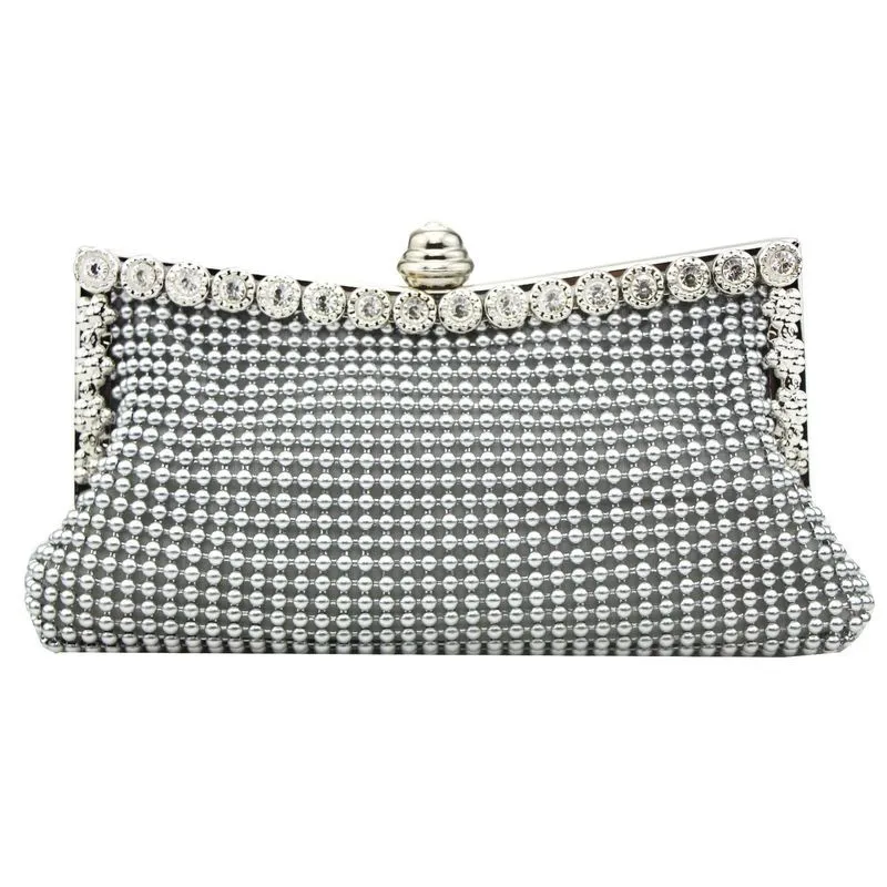 Bolsas de noite Bolsa de mão dourada Glitter Bead Designer elegante mulher bolsas de festa bolsa de noiva vintage bolsa de prata 230725