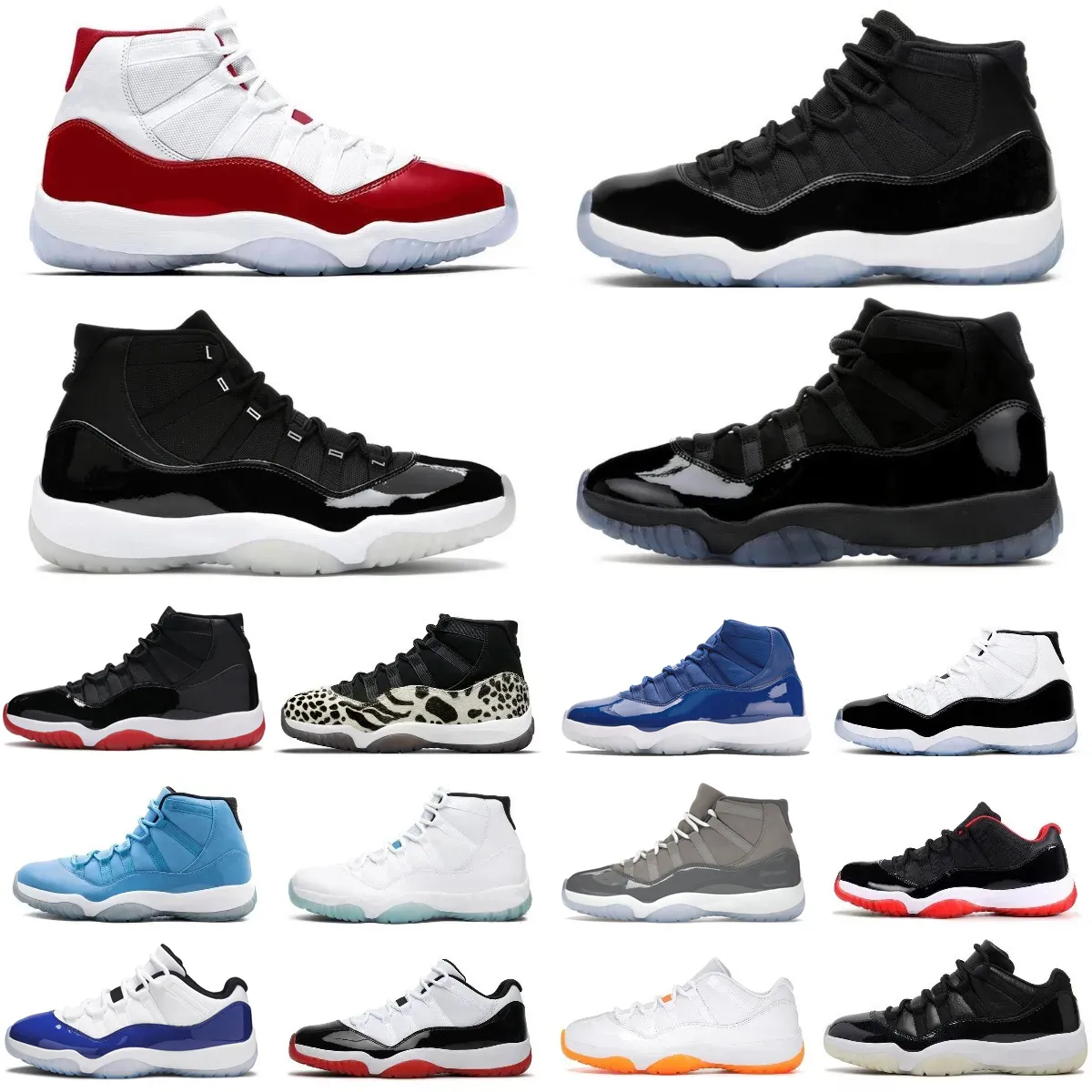 Chaussures de basket 11 Jumpman High Cement Cool Grey Cherry 11s Baskets Jubilee Pure Violet Animal Instinct Pantone Low University Bleu Rouge Hommes Femmes Baskets de sport