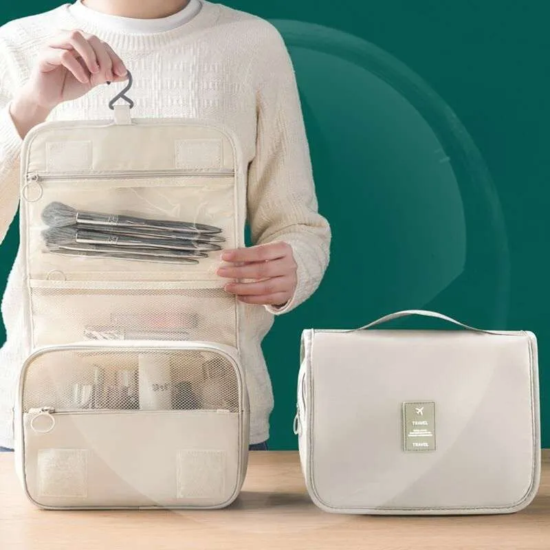 Borsa per il trucco Borse per cosmetici da viaggio Articoli da toeletta Custodia impermeabile Gancio per il bagno Borsa per il lavaggio Borse da donna di alta qualità Borsa per il trucco