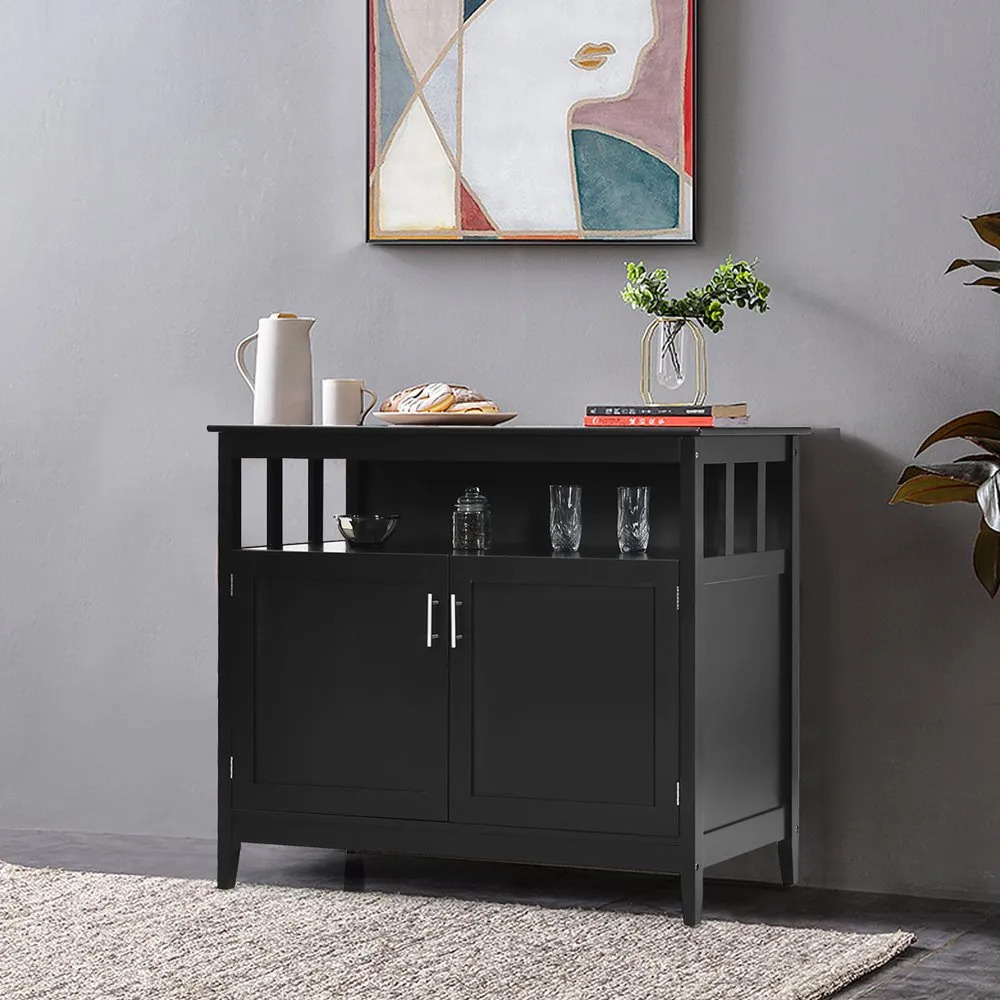 COSTWAY Commode Buffet Meuble de Rangement avec 2 Portes, Meuble