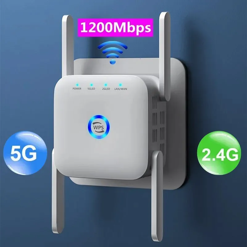 Routers 5G WiFi Repeater WiFi Amplifier Router Signal WiFi Range Extender 1200 Mbps Wireless Repeater Booster Long Range Wi Fi Repeater 230725