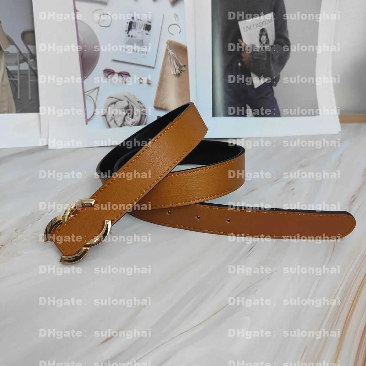 Designer Belt For Women Fashion Letter Buckle Genuine Leather Belts Lady  Girl Dress Jeans Decorative Cinched Waist Belts Waistband Width 18