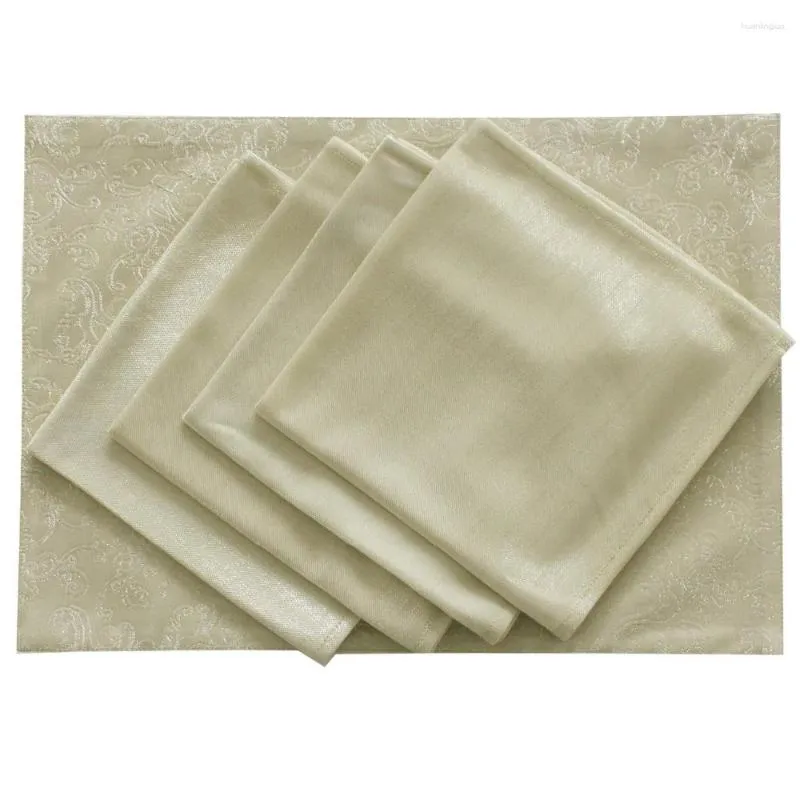 Masa Paspasları Tanıtım Seti 8 PCS 3D Kabartmalı Parlak Pırıltılı Silah/Altın Placemat 13 "x 18"/Masa Peçeti 18 "x18" Hediye P4325