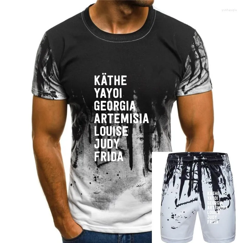 Tracki męskie słynne kobiety artyści feministyczne sztuka historia sztuki T Shirt żeński wizualny feminizm