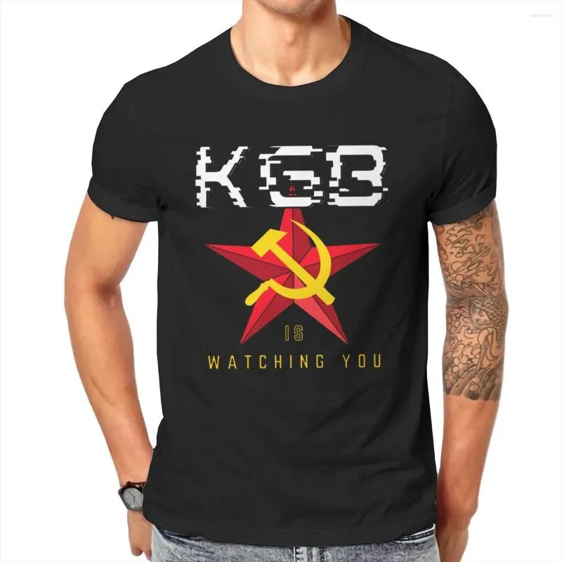 Men's T Shirts KGB Vladimir Lenin Novely Cotton Tee Short Sleeve Sovjet Red Star USSR Crew Neck Clothing Birthday Present