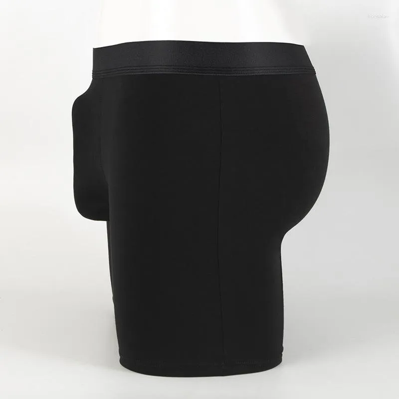Cuecas masculinas de algodão boxers longos para homens roupas íntimas fitness body masculino U design convexo boxer cuecas curtas