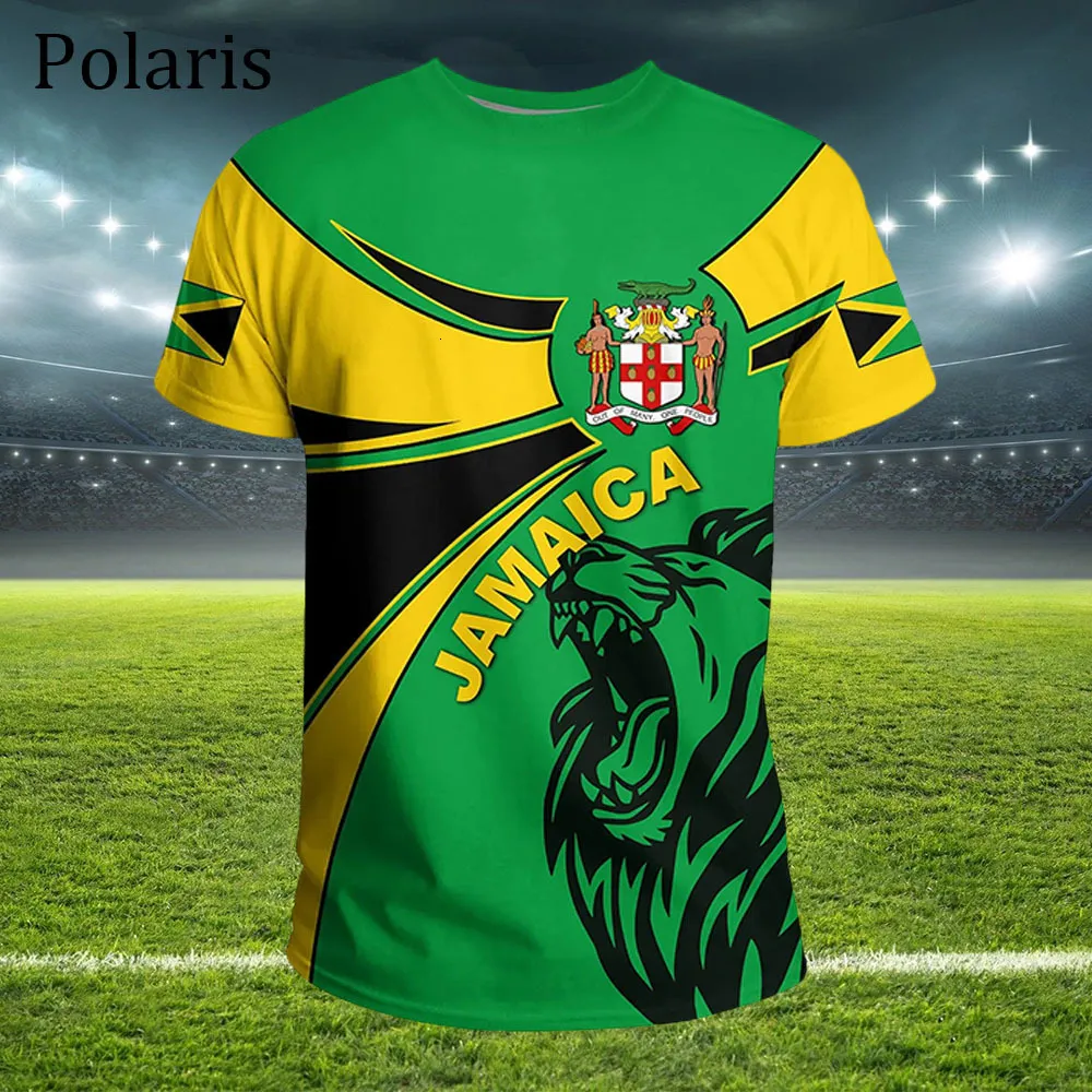 Mens Jamaica Flag T Shirt, Football Jersey, National Emblem Tee