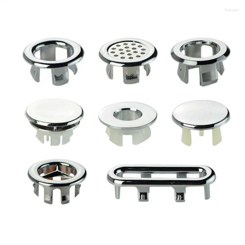Bath Accessory Set Bathroom Basin Faucet Sink Overflow Cover Brass Six-foot Ring Insert Replacement Hole Cap Chrome Trim