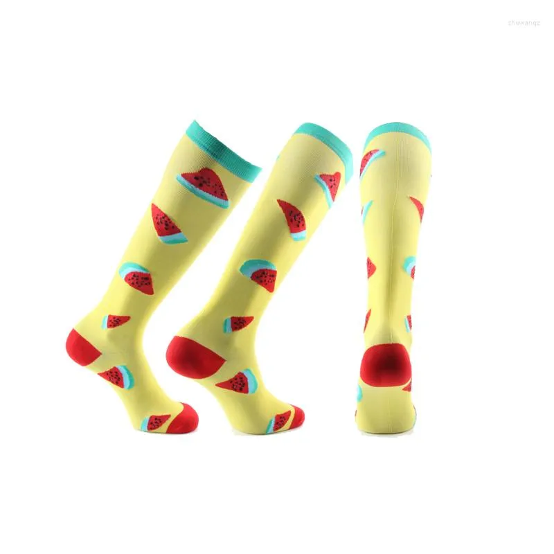 Chaussettes de sport course à pied hommes femmes Compression soutien unisexe extérieur haute pression cyclisme Golf voyages