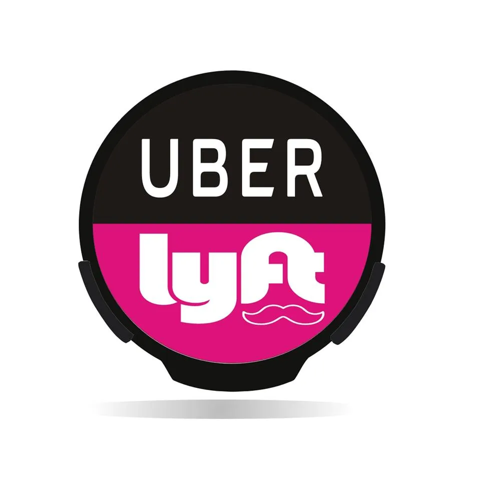 UBER LYFT LED Car Window Sign With On/Off Switch And Badge Bunny