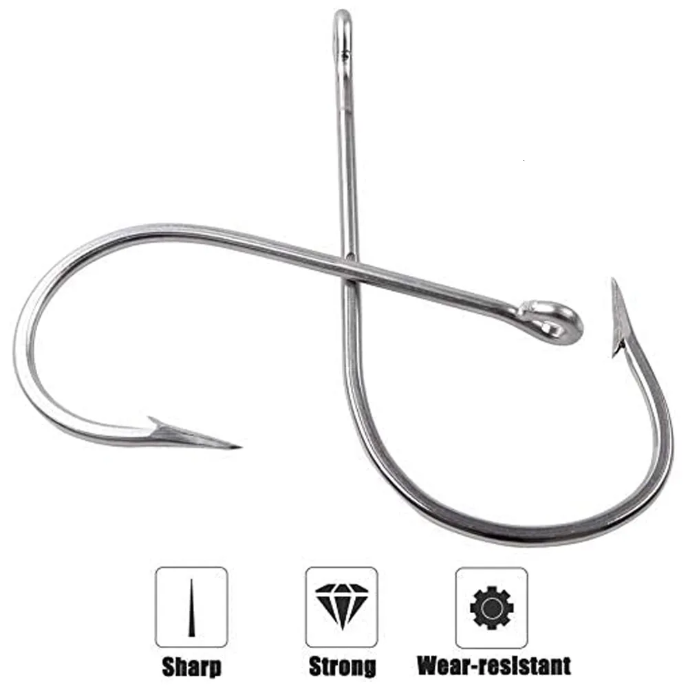 Stainless Steel Tuna Bass Fishing Hooks Large Alligator Hook Circle Barbed  Fishhooks For Big Game Live Bait Available In Multiple Sizes 14/0, 16/20/50  Item #230725 From Shu09, $14.24
