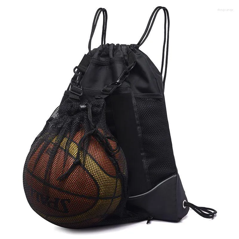 Outdoor Bags Strap Pocket Drawstring Backpack For Men And Women Sports Basketball Football Training Bag Riding Mesh