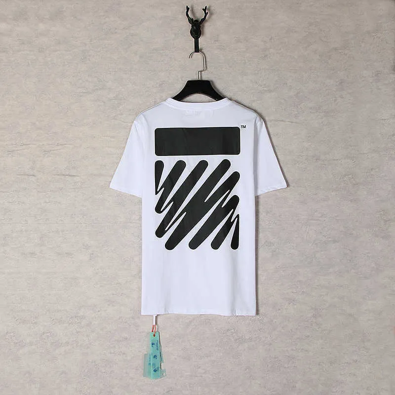 Men`s T-Shirts OFF WHITE 23ss New Graffiti High Street Fashion Brand Loose Short Sleeve T-shirt High Weight Fabric