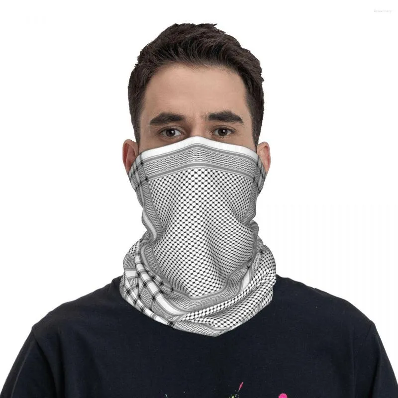 Cachecóis Palestinos Hatta Kufiya Máscara Folclórica da Palestina Cachecol Gaiter Pescoço Keffiyeh Árabe Bandana Tradicional Unissex Respirável