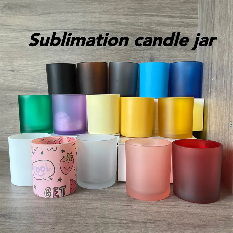 7 oz Sublimation Verre Dépoli Bougie Pot Bougeoir Blanc Bouteille D'eau DIY Transfert De Chaleur Bougie pot