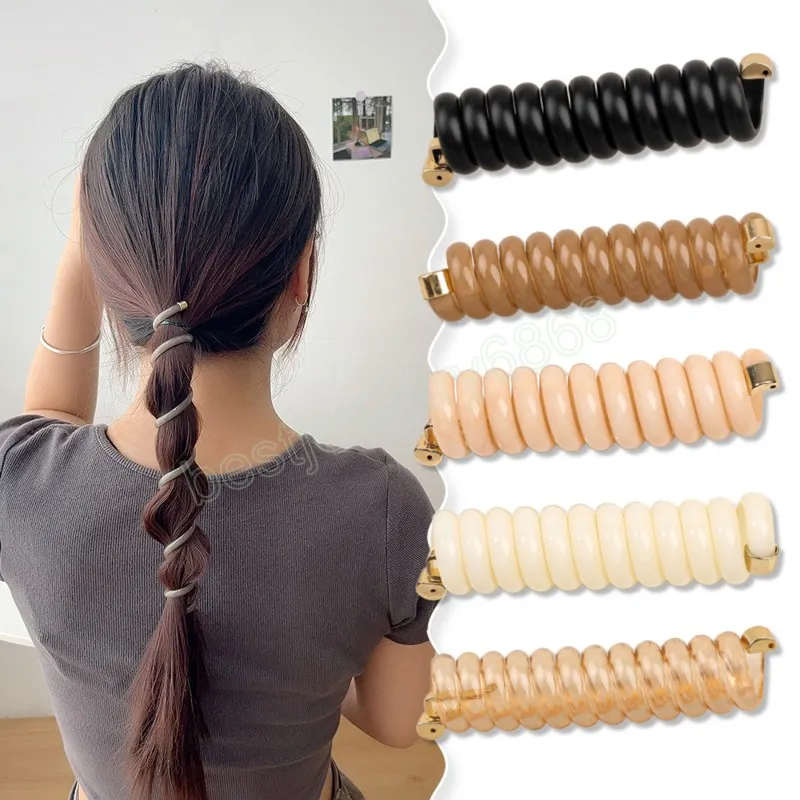 Telephone Line Spiral Hair Bands Women Fashion Elastic Rubber Band Long Ponytail Holders Hair Accessories Ornaments Ring