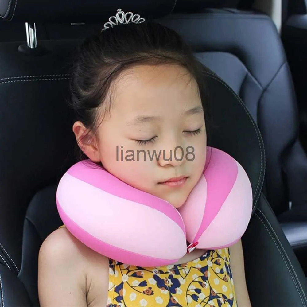 Kuddar barnkudde spädbarn baby resor som sover informerad för bilhuvudstöd luftkudde rosa blå nyfödd bärbar nackstöd kudde x0726