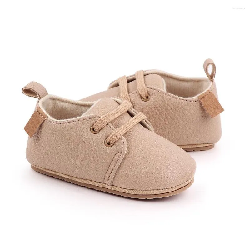 Babyschoenen Baby Jongen Meisje Ongeveer 0-14 Maanden Fijne PU Arder Zachte Bodem Platte Stappenteller Schoenen Leren lopen Lopen Peuter